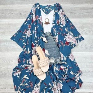 Butterfly Sleeve Kimono | Teal